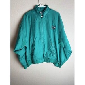 Vintage Carnival Cruise Windbreaker Jacket Teal Nylon Men's small Retro
